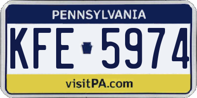 PA license plate KFE5974
