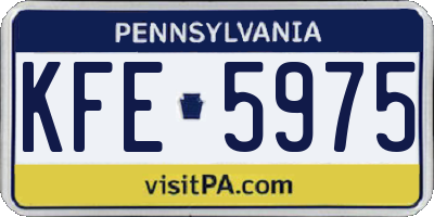 PA license plate KFE5975