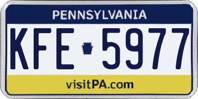 PA license plate KFE5977