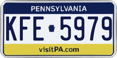 PA license plate KFE5979