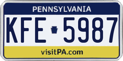 PA license plate KFE5987