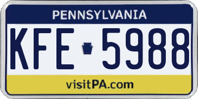 PA license plate KFE5988