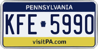 PA license plate KFE5990