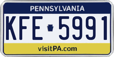 PA license plate KFE5991