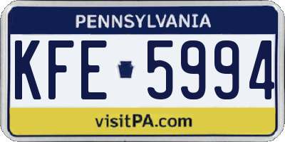 PA license plate KFE5994