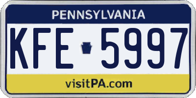 PA license plate KFE5997