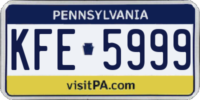 PA license plate KFE5999