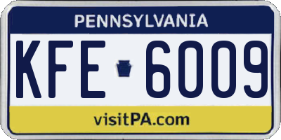 PA license plate KFE6009