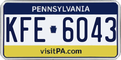 PA license plate KFE6043