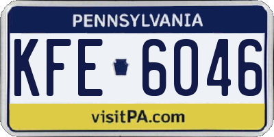 PA license plate KFE6046