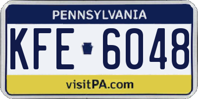 PA license plate KFE6048