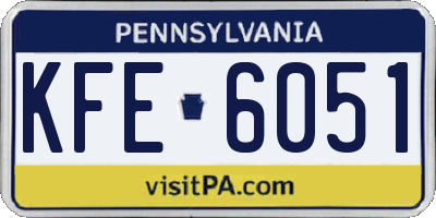 PA license plate KFE6051