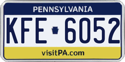PA license plate KFE6052