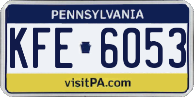 PA license plate KFE6053