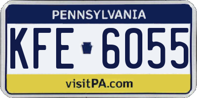 PA license plate KFE6055