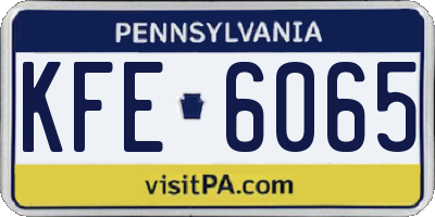 PA license plate KFE6065