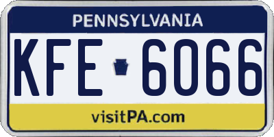 PA license plate KFE6066