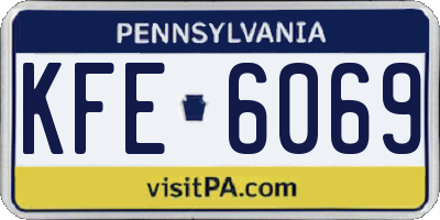 PA license plate KFE6069