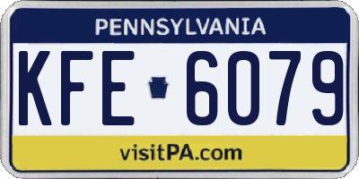PA license plate KFE6079