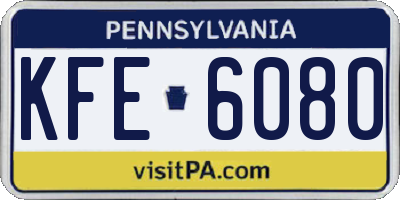 PA license plate KFE6080
