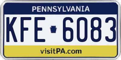 PA license plate KFE6083