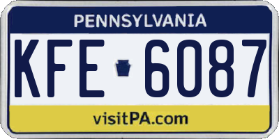 PA license plate KFE6087
