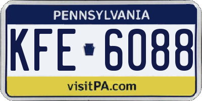 PA license plate KFE6088