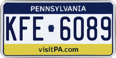 PA license plate KFE6089