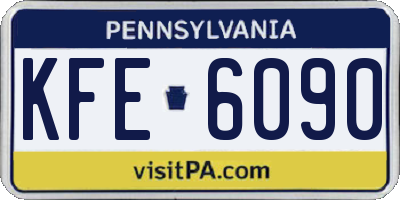 PA license plate KFE6090