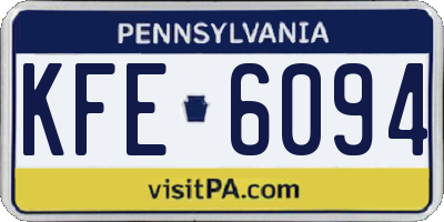 PA license plate KFE6094
