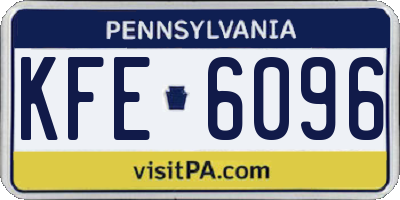 PA license plate KFE6096