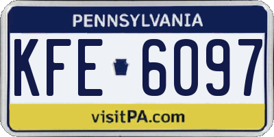 PA license plate KFE6097