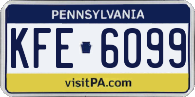 PA license plate KFE6099