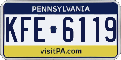 PA license plate KFE6119