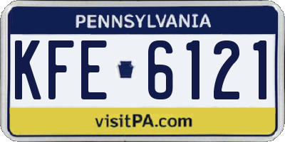 PA license plate KFE6121