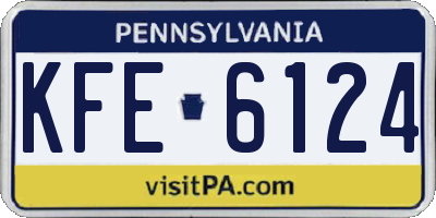 PA license plate KFE6124