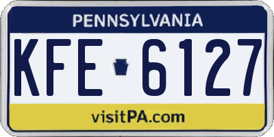 PA license plate KFE6127