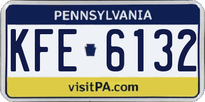 PA license plate KFE6132