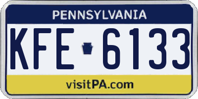 PA license plate KFE6133