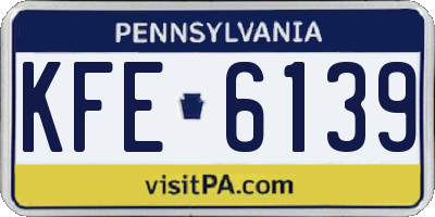 PA license plate KFE6139