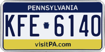 PA license plate KFE6140