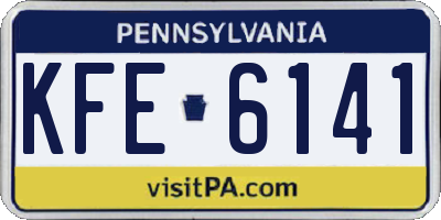 PA license plate KFE6141