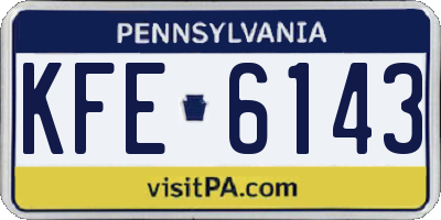 PA license plate KFE6143