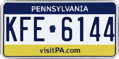 PA license plate KFE6144