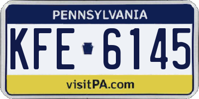PA license plate KFE6145
