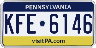 PA license plate KFE6146