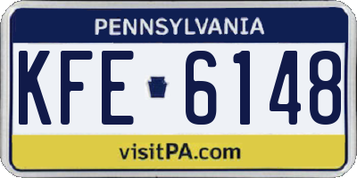 PA license plate KFE6148