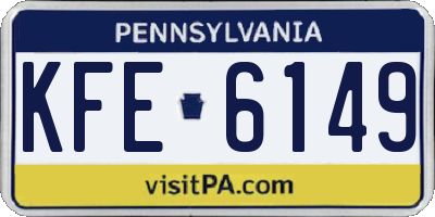 PA license plate KFE6149