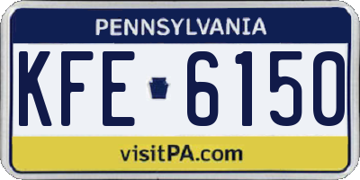PA license plate KFE6150