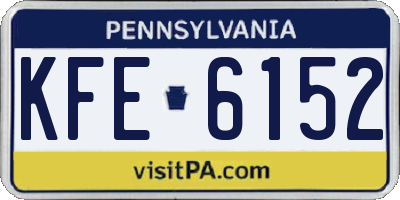 PA license plate KFE6152